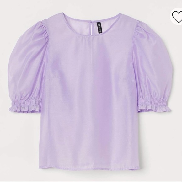 H&M Lavender Puff Sleeve Blouse - Picture 1 of 6